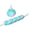 Exfoliating Bath Sponge Mesh Shower Balls & Back Scrubber Strap Green and White Body Bath Set