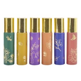 6Pcs 10ML Chinese Style Essential Oil Roller Ball Bottles Dispenser Glass Empty Perfume Bottles Portable Refillable Containers