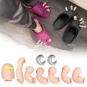 7 pcs Foot Thumb Hole Shoe Accessories Charms,Funny 3D Silicone