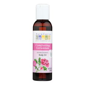 Aura Cacia - Aromatherapy Body Oil Comforting Geranium - 4 Fl Oz