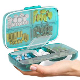 Pill Organizer Airtight Pill Box Large Pill Dispenser for Home Travel Green Case