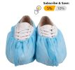 300 Pack of Disposable PP Shoe Covers Blue Shoe Protectors Premium Quality Protective Shoe Covering Recyclable Boot Covers Non-Slip Heavy-Duty Thick P