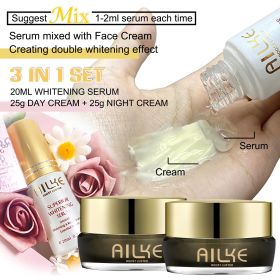 AILKE Lightening Face Cream, Antioxidant, Reduce Blemish, Anti-aging, Radiant Skin With Collagen, Niacinamide, Glutathione (Color: cream and serum)