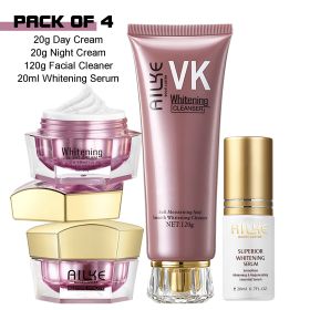 AILKE Whitening Anti-wrinkle Freckle Face Cream With Collagen Hyaluronic Acid Rose Skin Care Women Korean Facial Moisturizer Set (Color: PACK OF 4)